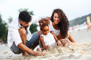 Famille sous le soleil de la Réunion